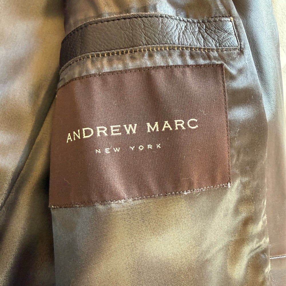 Andrew Marc Leather Dark Brown Men’s - Picture 4 of 11